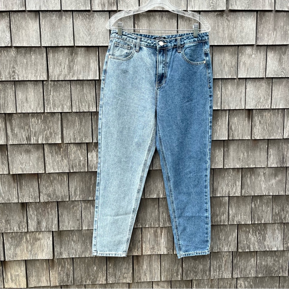NWT Nasty Gal It Takes Two Tone Mom Jeans Size 40 (US 12)